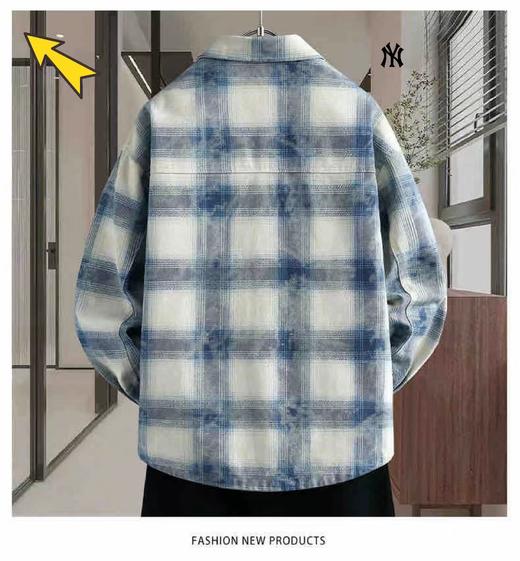 F0320130春秋款巴洛克翻领纹理感提花港风大码长袖衬衣衬衫 商品图3