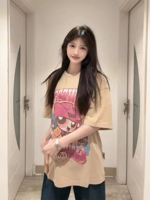 【飞/天小女警联名】高质感复古做旧短袖T恤 商品图4