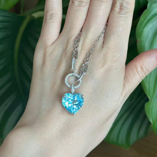 【托帕石爱心项链】周六（3.21）中午12点开始 S925银轻奢时尚彩宝首饰品送女士节日礼物JN25122-水晶cc 商品图1