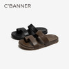 【上新】千百度夹趾一字拖女2026夏季新款真皮平底外穿休闲拖鞋A26390223 商品缩略图0