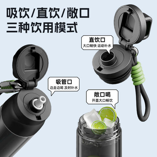 【下单送  配件3件套】Tritan材质耐高温塑料杯 运动水杯 学生水杯 上学专用吸管杯 商品图1