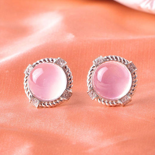 【粉水晶项链/耳钉】S925银轻奢芙蓉石吊坠饰品送生日节日礼物JP25029/JE25029-水晶CC 商品图9