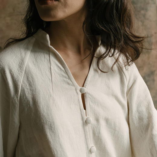 【上新88折】「女祭司」系列白袍 | 开领连衣裙 禾娑基地 敦煌生态种植棉麻 无塑星球 商品图6