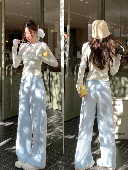 <曾小咸推荐>3.23现货秒杀 ！微信超特价！蓝白条纹针织衫 日常129.99 立减50 秒杀79.99！！ 商品图5