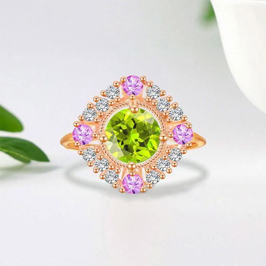 【橄榄石紫水晶项链/耳钉/戒指】周六（3.21）中午12点开始 首饰品送女士节日礼物JE25052/JP25052/JR25052-水晶CC 商品图10