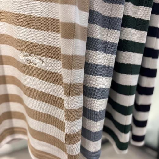 夏季新款时尚简约百搭撞色条纹男士舒适纯棉翻领polo衫   XLM-CM8687142 商品图3