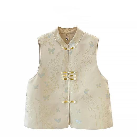 【7天内发出】中国风新中式麦色马甲盘扣叠穿背心 商品图4