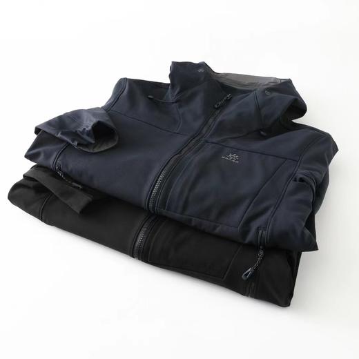 F032063运动户外登山徒步防风防泼保暖透气薄绒软壳拉链外套 商品图4