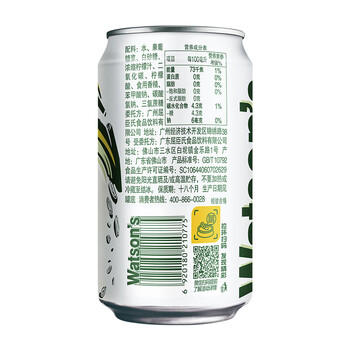 屈臣氏（Watsons）苏打水柠檬草味含汽气泡水饮料0脂低糖解腻调酒330mL*24罐整箱 商品图4