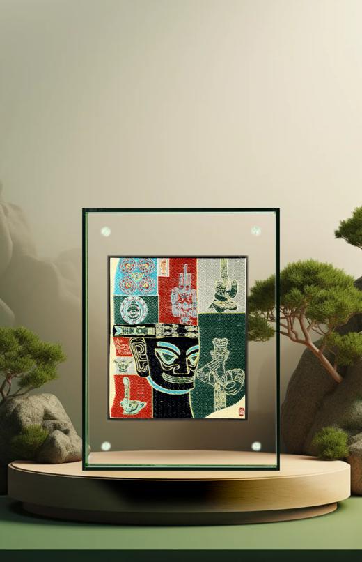 蜀锦祈愿神像立屏摆件 商品图2