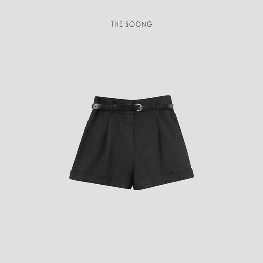 THESOONG"精致老钱"纯天然亚麻英伦风中腰短裤HWKZ6484 商品图2
