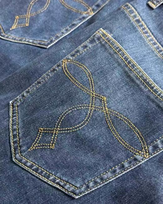 F032068休闲百搭宽松日常通勤复古重工水洗深色牛仔裤 商品图7