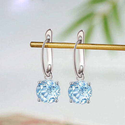 【托帕石耳钉】S925银轻奢时尚耳坠饰品送女生节日礼物一物一证JE25020-水晶CC 商品图2