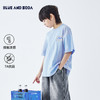 蓝汽水2026夏季新品男童条纹拼接上衣青少年凉感抗菌时尚短袖T恤 商品缩略图0