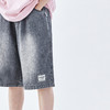 蓝汽水2026夏新款男童休闲裤青少年美式复古水洗街头潮酷牛仔短裤 商品缩略图3