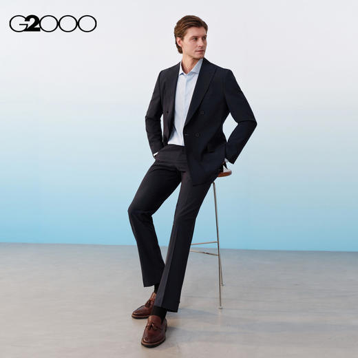 G2000男装SS26商场新款【三防科技/防静电/多面弹】通勤修身西裤61153053 商品图2