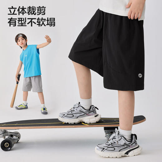 男童2026夏季新款童装基础款百搭休闲短裤儿童夏装中裤速干  FY-H6bk13 商品图3