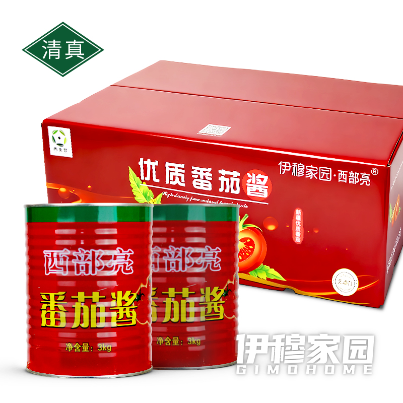 伊穆家园·西部亮番茄酱 色泽鲜亮，口感纯正（6罐*6斤/箱）