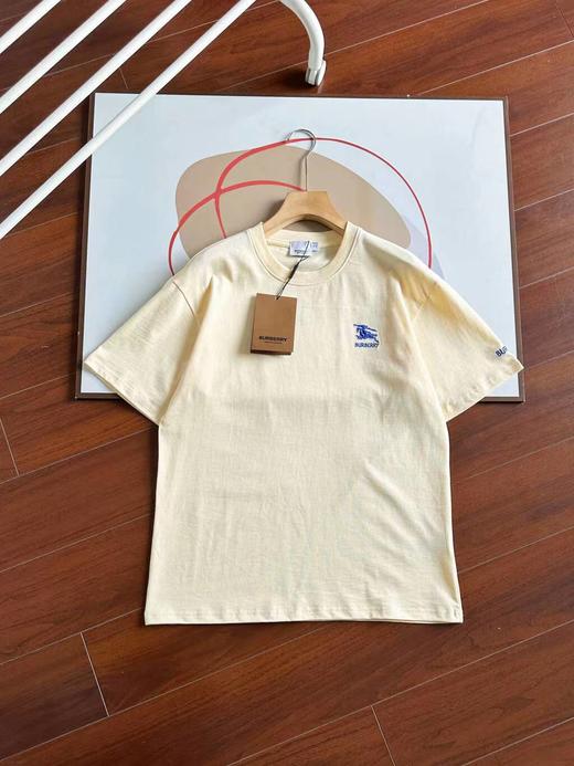 F032092春夏新品简约纯色宽松圆领刺绣情侣款短袖T恤 商品图6