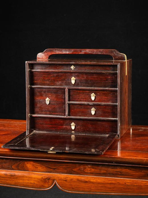 清	紫檀提梁拉门式文房箱 商品图1