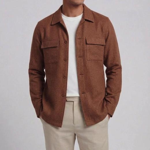 春季新款男士亚麻肯佛博休闲外套 商品图14