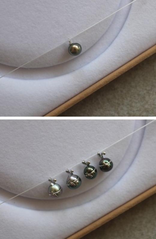 年少不知珍珠美 哈！天然海水 大溪地 敲可爱的中小点位 吊坠 二款入 商品图0