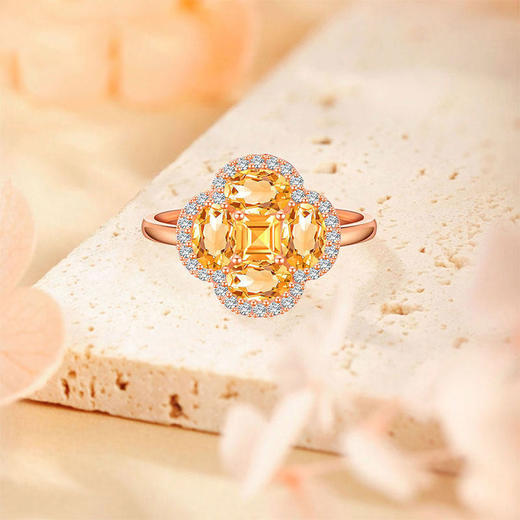 【黄水晶彩色宝石项链/耳钉/戒指】项链女S925银轻奢时尚饰品送女士礼物JP26002/JE26002/JR26002-水晶CC 商品图7