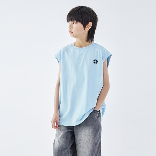 蓝汽水2026夏季新品男童吸湿速干运动UPF50+防晒抗菌干爽T恤背心 商品图4