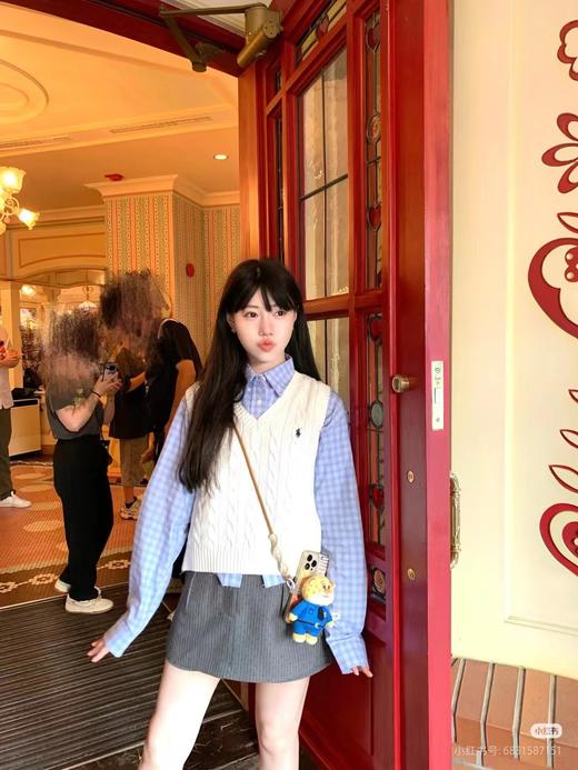 F032013秋冬新款减龄百搭简约时尚V领麻花针织马甲 商品图6