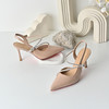 经典鲨2026夏专柜新品气质尖头后空水钻8cm性感时装高跟鞋女KC19-629051 商品缩略图2