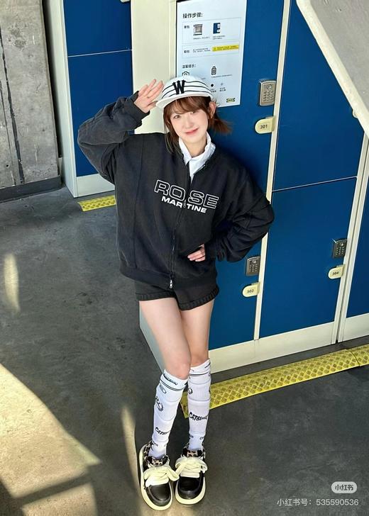 F032031字母标语不规则解构拼接重磅水洗做旧双拉链夹克外套 商品图8