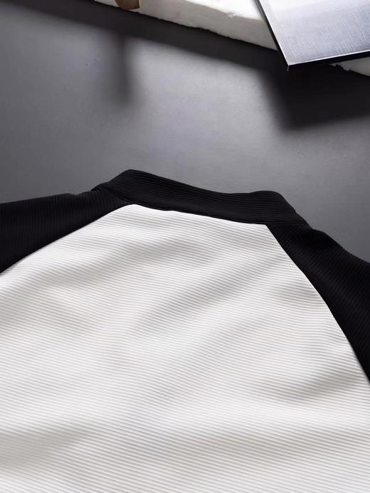 F0320126田径体育生速干训练服跑步健身运动弹力半拉链打底衫 商品图7