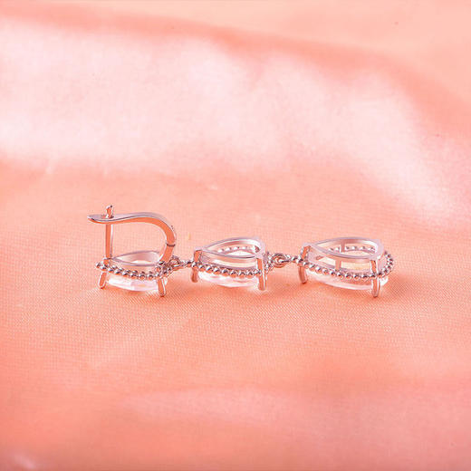 【天然白水晶彩色宝石耳坠】周六（3.21）中午12点开始 耳钉女S925银饰品送女士节日礼物JE25068-水晶CC 商品图4