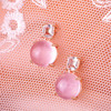 【天然粉水晶芙蓉石耳钉】 S925银饰品送女生节日礼物一物一证JE25023-水晶CC 商品缩略图0