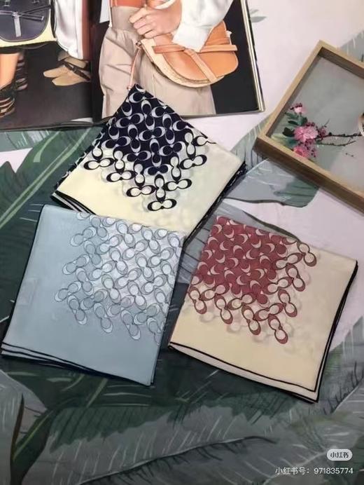 F0320114真丝面料织面纹理可做围巾配饰百搭大尺寸真丝方巾 商品图5