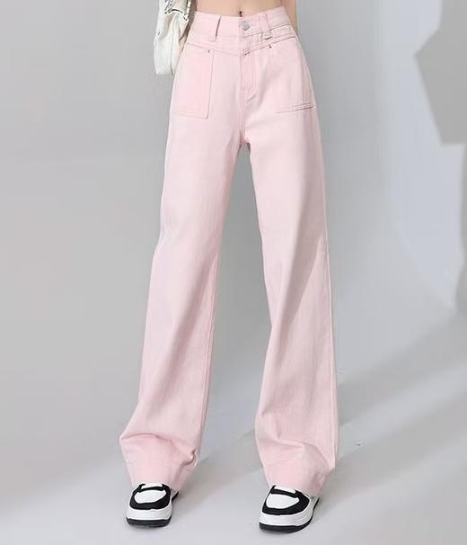 100%斜纹棉会呼吸的面料直筒牛仔裤 商品图5