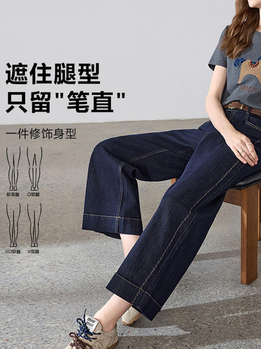 【百图lulu定制】【筷子牛仔裤】高腰 收腹 明线 柔软舒适九分牛仔裤 商品图2