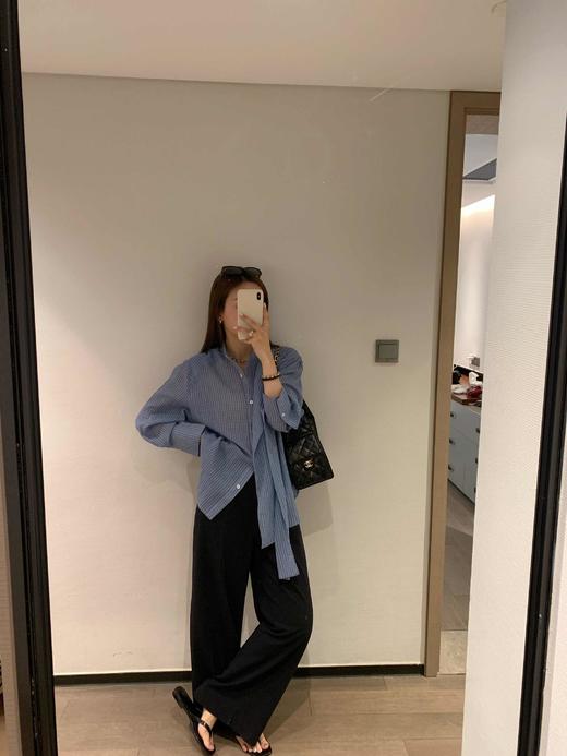 韩国设计师品牌  蓝色格纹防晒罩衫 商品图6