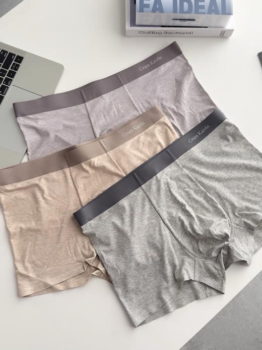 二店z 【一组3条】是蚕丝底裆哦！Cvien•k60S兰精莫代尔一片式无痕男内裤 商品图5