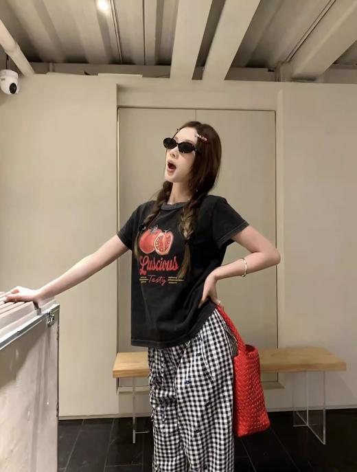 100%雨露棉复古炒色番茄T 🍅韩国单～休闲短袖T恤 商品图9