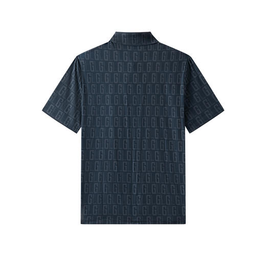 【易打理】德鲨男装短袖衬衫2026夏季新款老花布面休闲上衣男衬衣 商品图1