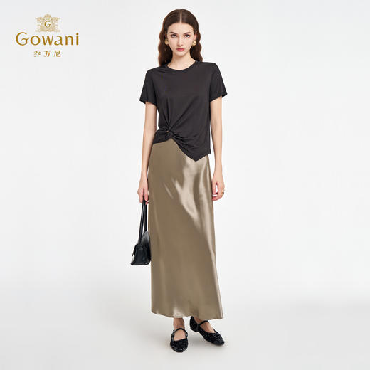 【四色可选】不规则设计感慵懒风亲肤圆领T恤EZ2C131 商品图3