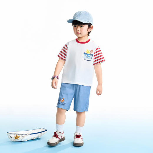 【实体店同款】男童全腰牛仔中裤夏季新款安奈儿童装XB626175 商品图3