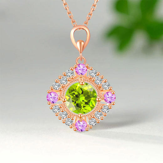 【橄榄石紫水晶项链/耳钉/戒指】周六（3.21）中午12点开始 首饰品送女士节日礼物JE25052/JP25052/JR25052-水晶CC 商品图8