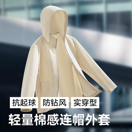【春夏新品】十如仕通勤休闲旅游防钻风梭织轻量棉感连帽外套OW15-01 商品图2