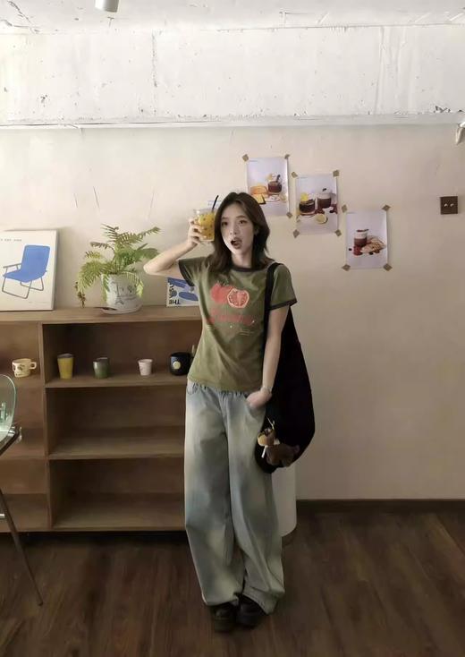 100%雨露棉复古炒色番茄T 🍅韩国单～休闲短袖T恤 商品图7