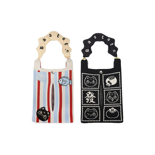 大英博物馆巴斯特系列 萌猫表情车载抽纸巾挂包 萌猫格纹车载抽纸巾挂包 商品图4