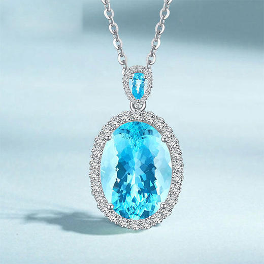 【托帕石项链】S925银轻奢时尚彩宝吊坠饰品送女士节日礼物一物一证JP25025-水晶CC 商品图5