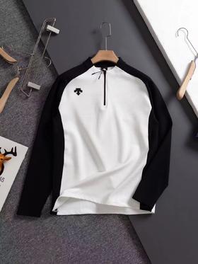 F0320126田径体育生速干训练服跑步健身运动弹力半拉链打底衫