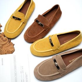 JEHURFIE纪华菲超软头层牛皮丨舒适软底羊皮脚垫豆豆鞋【2603好鞋子】